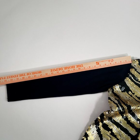 Michael Simon Sequin Top Gold Black Size P/S - Picture 9 of 9